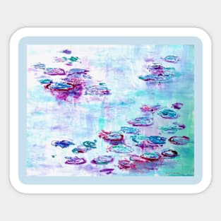 Water Lilies in White Sticker